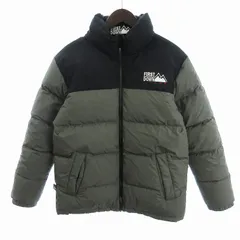 ファーストダウン FIRST DOWN 美品 リバーシブルダウンジャケット ブルゾン ジップアップ ナイロン ロゴ刺繍 F842500 黒 グレー ブラック S