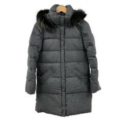 23区(ニジュウサンク) ダウンコート サイズ38 M レディース - グレー×黒 長袖/ファー/ジップアップ/ファー・フード着脱可/冬