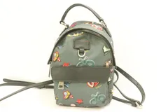 【中古】 FURLA レディースリュック バックパック -- FAVOLA Mini backpack FURLA -- グレー 灰 総柄
