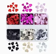 ハート ホログラム ネイル パーツ　レジン 韓国　量産　地雷　　デコ　赤　ピンク 平成女児　バレンタイン