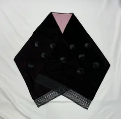 ショール/ベルベット/美品/黒/2097