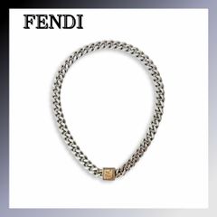 FENDI ネックレス 喜平チェーン FFロゴ シルバー 大ぶり 保存箱付属