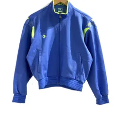 チャンピオン CHAMPION 90s ヴィンテージ トラックジャケット ジャージ ブルゾン ロゴ刺繡 青 ブルー M