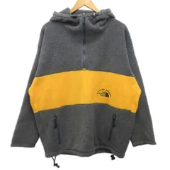 ザノースフェイス THE NORTH FACE ARMADILLA extreme dreams 90s ヴィンテージ フリースジャケット ハーフジップ グレー 黄 イエロー L ■MET2