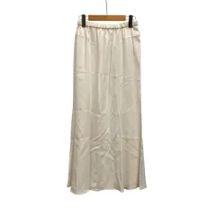 デプレ DES PRES トゥモローランド マーメイドスカート ロング丈 無地 サテン ウエストゴム コットン混 リネン混 22-05-41-05405 34 アイボリー