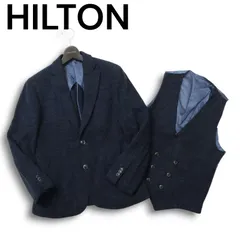 HILTON × RING JACKET ヒルトン × リングヂャケット Feather Jacket★ ウール ジャケット&ベスト セット Sz.S メンズ 紺