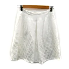 ボールジー BALLSEY トゥモローランド フレアスカート ひざ丈 総柄 38 白 ホワイト /SY17