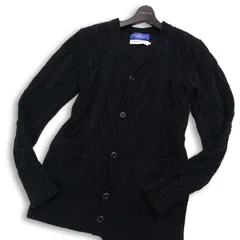 VANQUISH ヴァンキッシュ 秋冬★ ケーブル編み ニット カーディガン Sz.L メンズ 黒のサムネイル