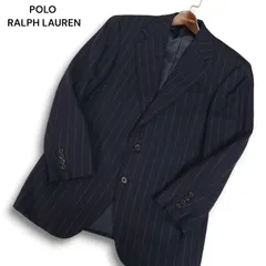 POLO RALPH LAUREN ポロ ラルフローレン 秋冬 総裏★ ストライプ テーラード ジャケット Sz.A4　メンズ ネイビー