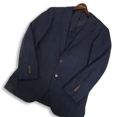 Brilla per il gusto ブリッラ ペル イル グスト 通年 背抜き★ 千鳥柄 チェック テーラード ジャケット Sz.46　メンズ 紺のサムネイル