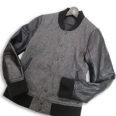 NOID. ノーアイディー 袖革★ ラム レザー × ウール 中綿 スタジャン ジャケット Sz.1　メンズ