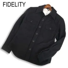 USA製★ FIDELITY フィデリティ 秋冬★ メルトン ウール CPOシャツ ジャケット Sz.M　メンズ 黒
