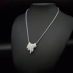 美品 Swarovski スワロフスキー ネックレス 7連 リング クリスタル ラインストーン シルバーカラー ギフト プレゼント 贈り物