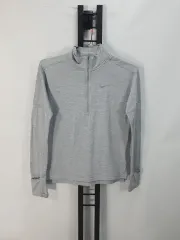 ナイキ ハーフジップ スピアー エレメント 起毛 ランニング トップス ロングスリーブ グレー s