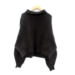 ビームスハート BEAMS HEART ニット セーター タートルネック 長袖 ショート丈 ダークブラウン /HO16