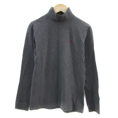 パーリーゲイツ PEARLY GATES ゴルフウェア カットソー 長袖 ハイネック 無地 ワンポイント刺繡 1 グレー 赤 レッド /YS3