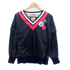 ルコックスポルティフ le coq sportif ゴルフウエア ウィンドブレーカー ライン ワッペン 2way M マルチカラー 紺 ネイビー /HO3