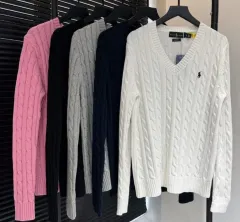 ポロ Vネック レディース ケーブル編み ニット (新品 )