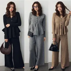 【SET】美ラインペプラムニットセットアップ Frene フラーネ