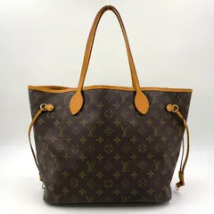 LOUIS VUITTON ネヴァーフルMM モノグラム モノグラム レザー×PVC ブラウン トートバッグ ゴールド M40156