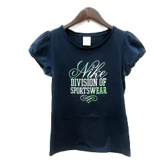 ナイキ NIKE カットソー Tシャツ クルーネック プリント 半袖 M 紺 ネイビー /MN