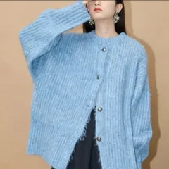 THE YOn  ザヨン 2WAYモヘアライクミックス シャギーニットカーディガン 水色