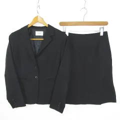 ペイトンプレイス PEYTON PLACE セットアップ スーツ ジャケット スカート 膝丈 毛 9 ブラック kz13487