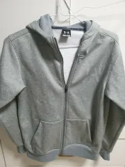 アンダーアーマー 起毛 フードジップアップ MD グレー