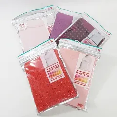 ユニクロ UNIQLO Tシャツ 5点セット 長袖 クルーネック ヒートテック 極暖 無地 ドット 総柄 ピンク レッド ワイン パープル 赤 紫 M