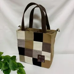 パッチワークトートバッグ デニムリメイク 2way ハンドメイド ミニ 小