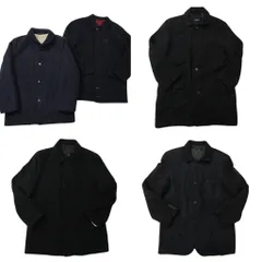 古着卸 まとめ売り ウール ジャケット MIX 5枚セット (メンズ M /52 ) ステンカラー ブラック ハーフコート 中古 古着 ND1374