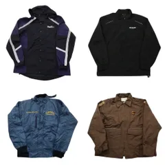 古着卸 まとめ売り 企業 ジャケット 4枚セット (メンズ M /L ) フェデックス キャメル アマゾン UPS 中古 古着 ND1422
