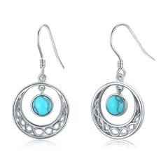 【在庫処分】シンプル プラチナ仕上げ レディース プレゼント レディース ターコイズ ムーンストーン 丸い ジュエリー アクセサリー フックピアス 女性ヘの贈り物 ギフト 金属アレルギー対応 クリスマス シルバー925 ホワイトデー 母の日 揺れる 誕生日 お