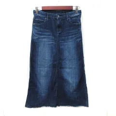 アーバンリサーチ ドアーズ URBAN RESEARCH DOORS タイトスカート ロング デニム ダメージ加工 36 S 紺 ネイビー /YI