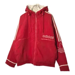 90年代 adidas アディダス 中綿 ナイロンジャケット レッド(メンズ L)中古 古着 V8709