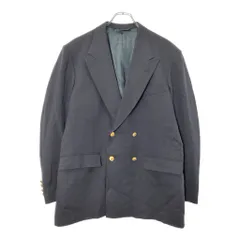 90年代 USA製 Polo by Ralph Lauren ポロ ラルフローレン ダブルブレスト テーラードジャケット 紺ブレ(メンズ 20)中古 古着 V8909