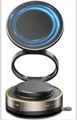 ★Puorsi スマホホルダー 車 マグネット 360°調整可能 スマホスタンド【2025年最新設計+真空吸盤+超強磁力】W固定構造 車載スマホホルダー 多角度自由調節 カー用品 高級合金素材 片手操作 1秒で着脱 折りたたみ式 軽量コンパクト