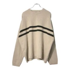 00年代 GAP ギャップ コットンニット セーター オールドギャップ ライン ベージュ(メンズ XL)中古 古着 X0921