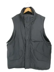 ワークマン Field core 中綿 ナイロン ベスト ジャケット 無地 ジップアップ はっ水 サイズF 黒 QQQ