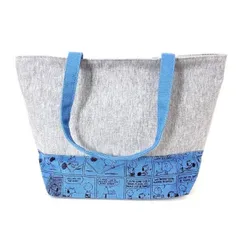 PEANUTS スヌーピー コミック柄トートバッグ グレー/青