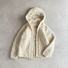 美品 / KHWOPA×SLOBE IENA クォーパ×スローブイエナ / 別注 ネパール製 ウール100% ハンドニット ローゲージ スラブ フードカーディガン / レディース F / ナチュラル / トップス アウター