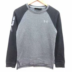 アンダーアーマー UNDER ARMOUR Tシャツ カットソー クルーネック 長袖 160 グレー 黒 ブラック /YK