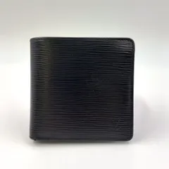 LOUIS VUITTON ポルトフォイユ マルコ エピ エピ ノワール レザー ブラック 二つ折り財布 シルバー M63542