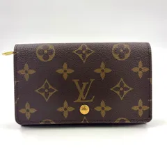 LOUIS VUITTON ポルトモネ ビエ トレゾール モノグラム モノグラム レザー×PVC ブラウン 二つ折り財布 ゴールド M61730
