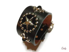 40mm スタッズリストバンド 【CSW-40M-004】 スタッズブレス 茶芯 レザーブレス リストバンド 極上 本革 ロック ロカビリー パンク ビンテージ バイカー アメカジ スタッズベルト