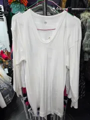 군제 GUNZE 白 Vネック 長袖 Tシャツ (L)