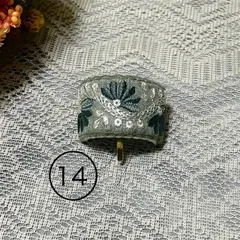 ポニーフック　インド刺繍リボン　ハンドメイド