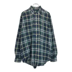 Polo by Ralph Lauren ポロ ラルフローレン ボタンダウン 長袖シャツ タータンチェック ネイビー(メンズ M)中古 古着 U8889