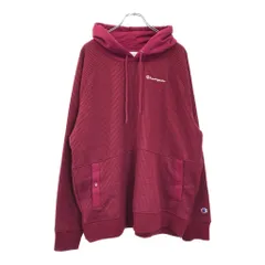 Champion チャンピオン サーマル ロゴ刺繍 パーカー ワインレッド(メンズ XL)中古 古着 U9085