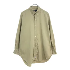 RALPH LAUREN ラルフローレン ボタンダウン ポロプレイヤー刺繍 長袖シャツ ベージュ(メンズ 16 1/2)中古 古着 U9150